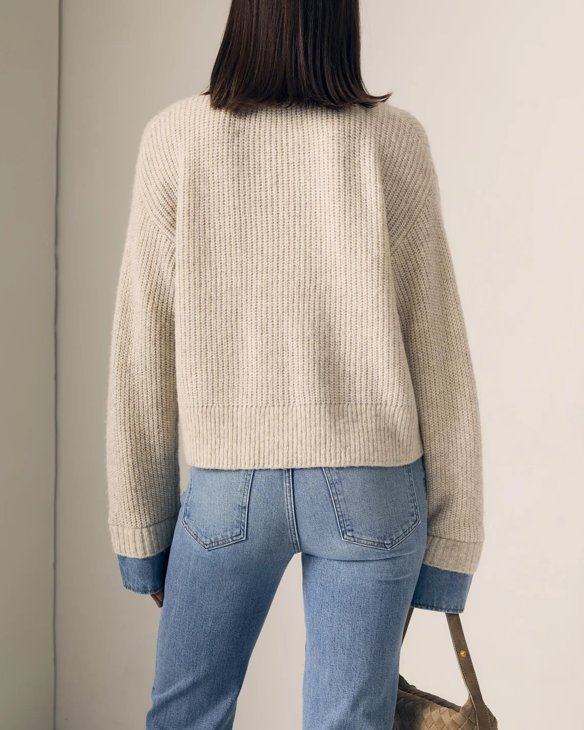 Harvey Sweater - Superlight Denim/Oatmeal-LE JEAN-Happy on Main