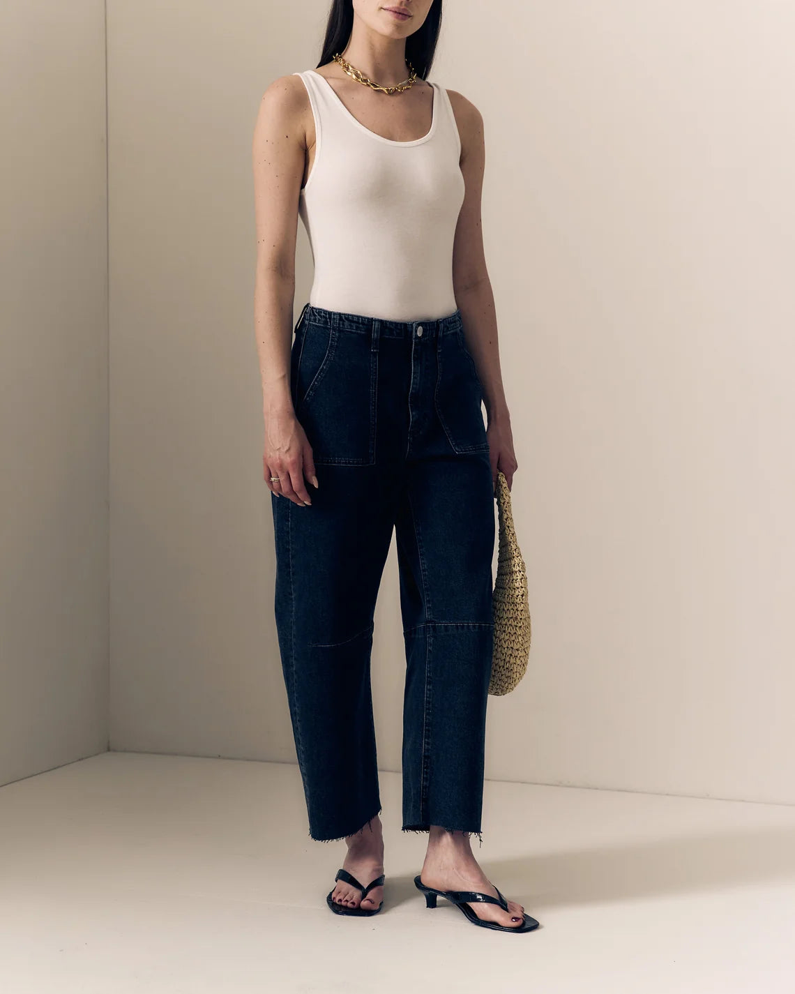 Petite Utility Soft Barrel Raw - Fade to Black-LE JEAN-Happy on Main
