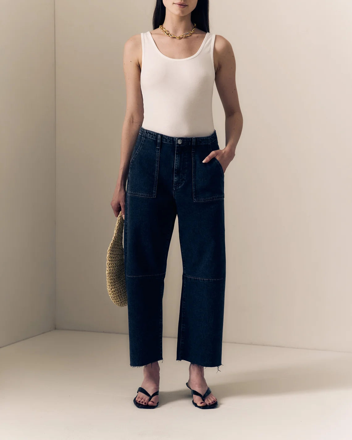 Petite Utility Soft Barrel Raw - Fade to Black-LE JEAN-Happy on Main