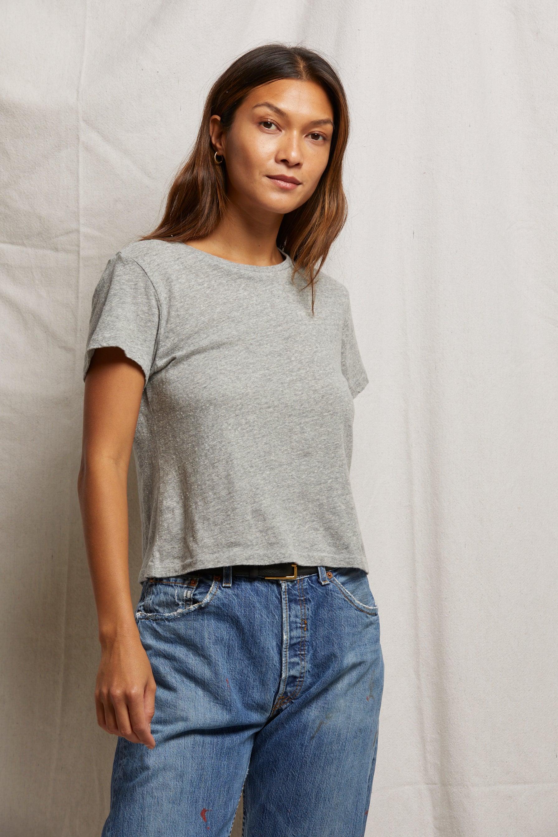 Lisa Recycle Cotton Slim Crew Tee-Basic Tanks + Tees-Happy on Main