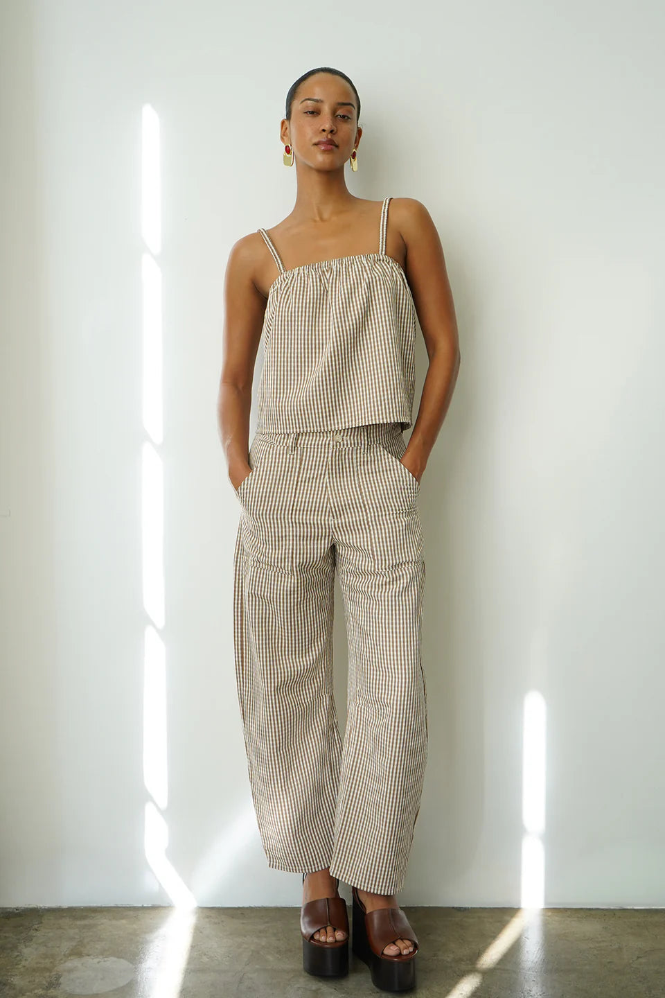 Cross Creek Check Pant - Brown-LNA-Happy on Main