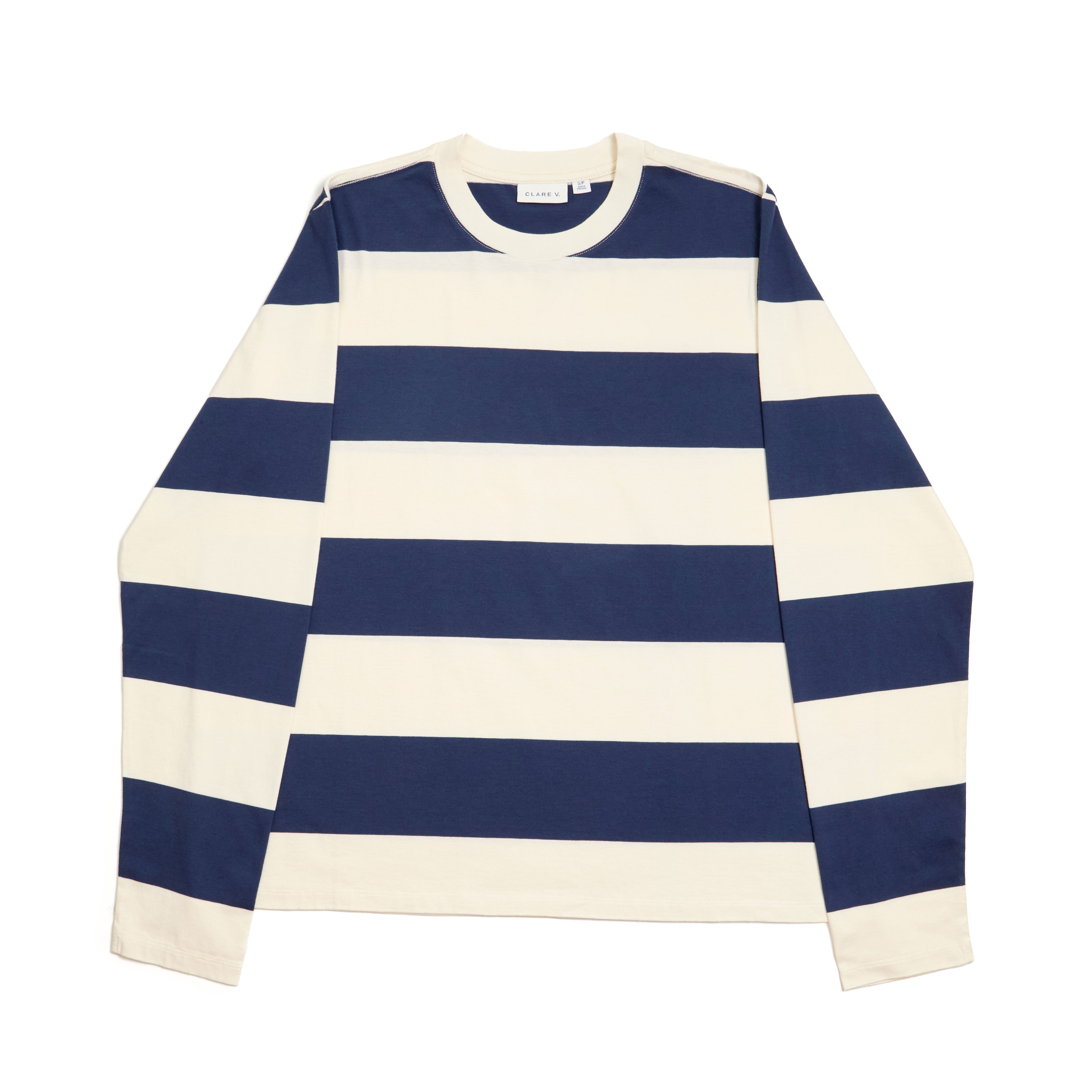 Long Sleeve Tee - Rugby Stripe-Sweatshirts-Happy on Main