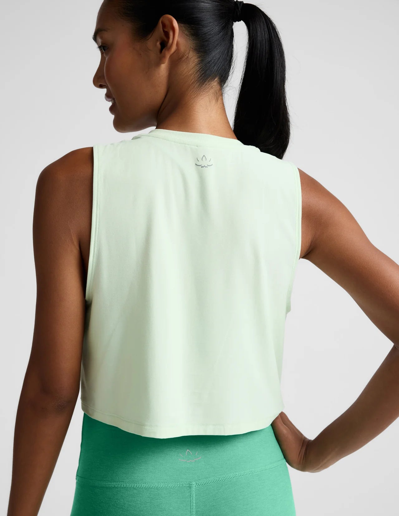Featherweight Minimal Cropped Tank - Airy Green Heather-Beyond Yoga-Happy on Main