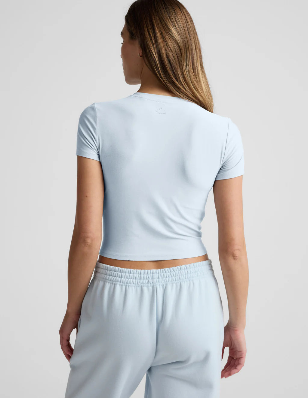 Featherweight Cropped Tee - Morning Sky Blue Heather-Beyond Yoga-Happy on Main