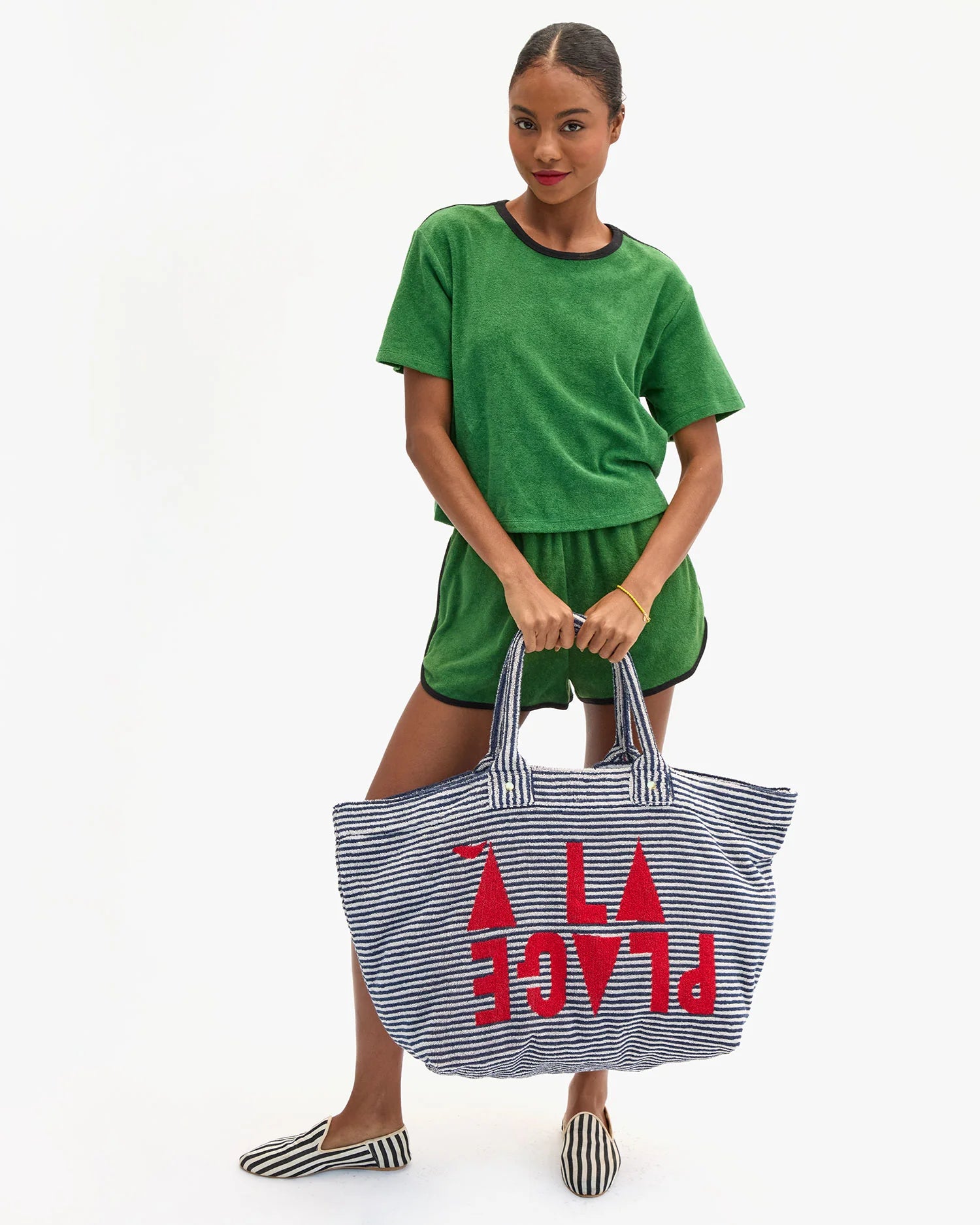 La Plage Tote - Deep Dive/Cream-Clare V.-Happy on Main