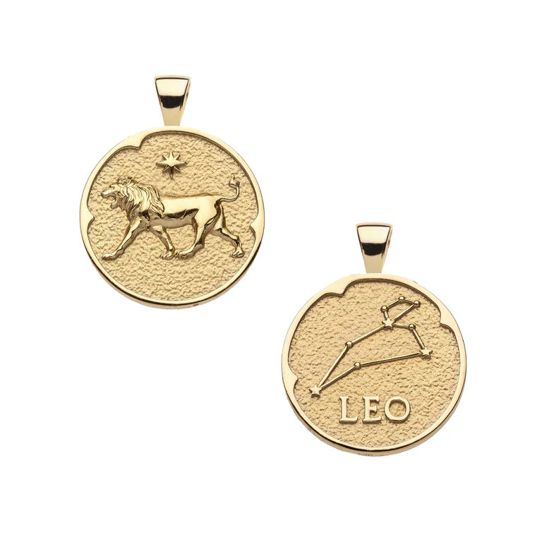 LEO JW Small Zodiac Pendant Coin - 16-18" Classic Rolo Chain-Jane Win-Happy on Main