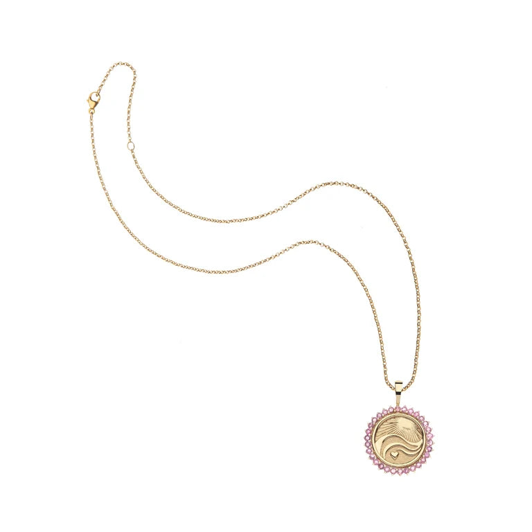 Love - Courage - Strength Petite Embellished Coin - 16-18" Classic Rolo-Jane Win-Happy on Main