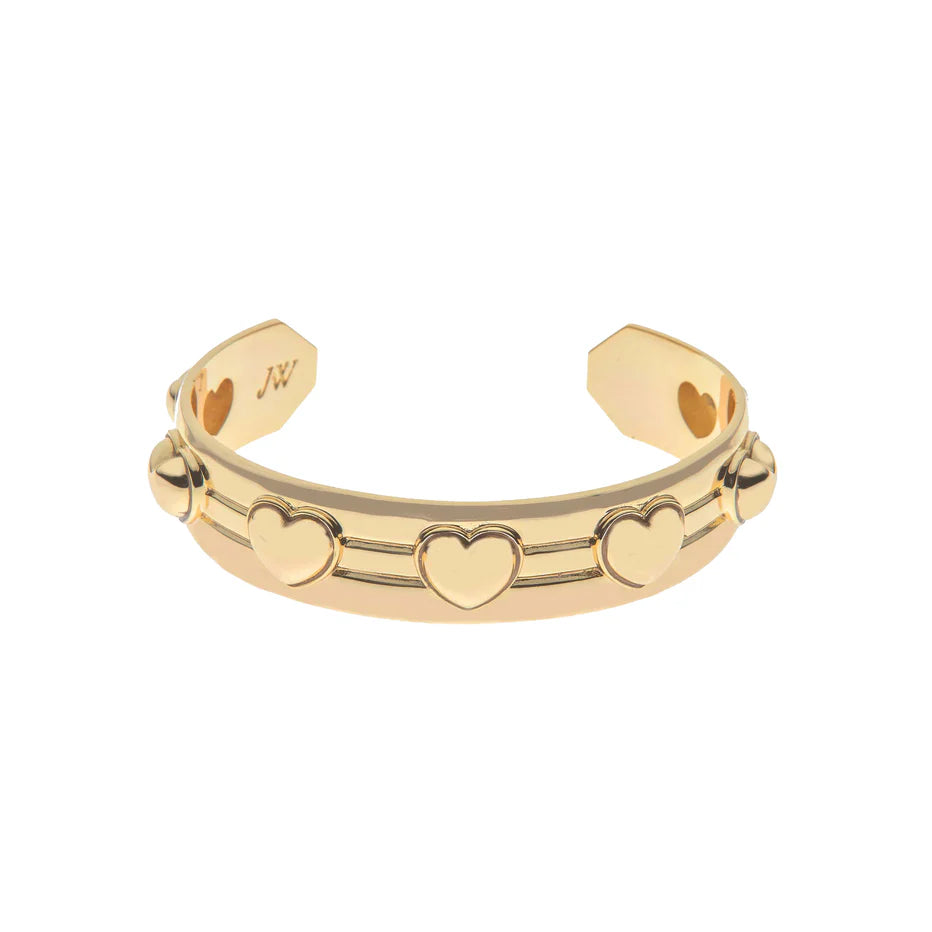 LOVE Set In Stone Heart Cuff - Gold-Jane Win-Happy on Main