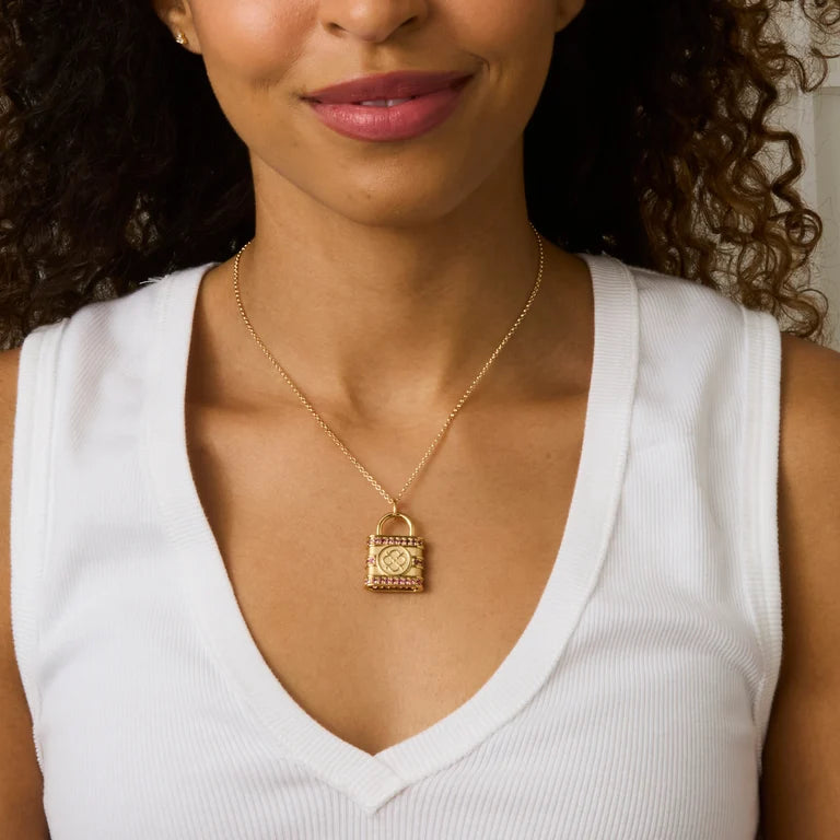 Locked Up In LOVE Pendant - 16-18" Classic Rolo Chain-Jane Win-Happy on Main