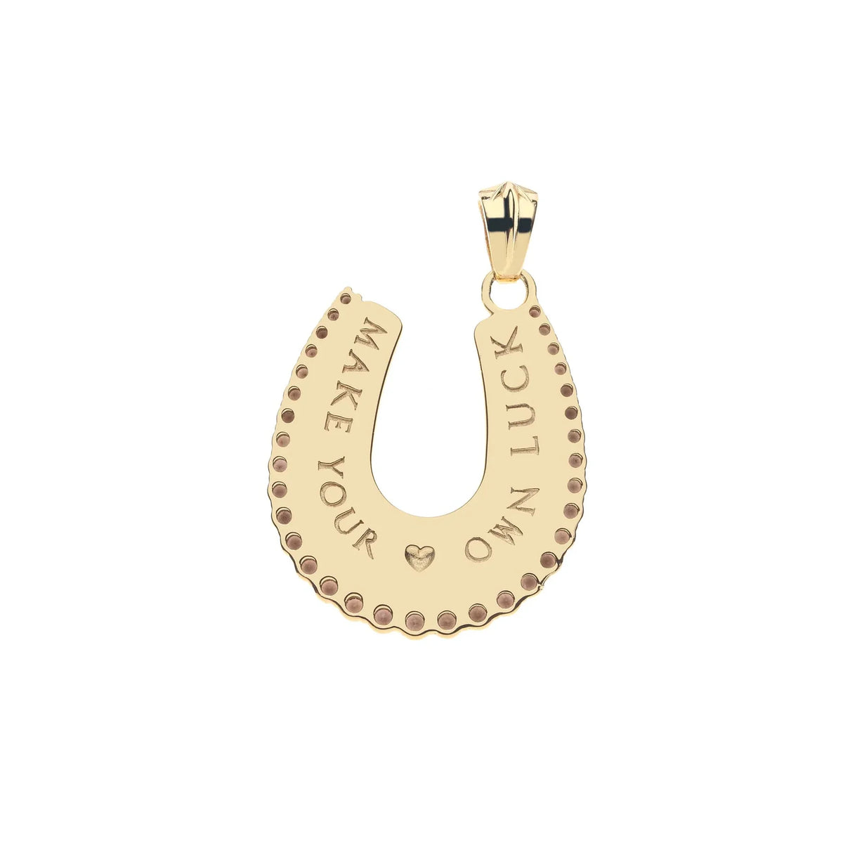 Feeling Lucky Mother of Pearl Horseshoe Pendant - Gold / 16-18" Classic Rolo Chain-Jane Win-Happy on Main