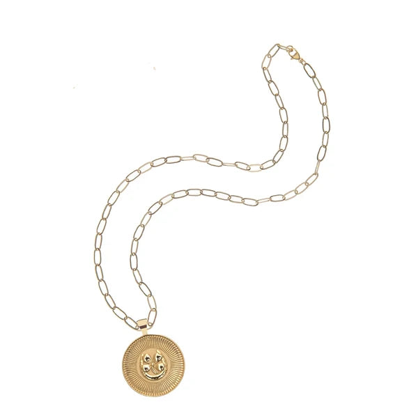 LUCKY JW Original Pendant Coin - 18" Drawn Link Chain-Jane Win-Happy on Main