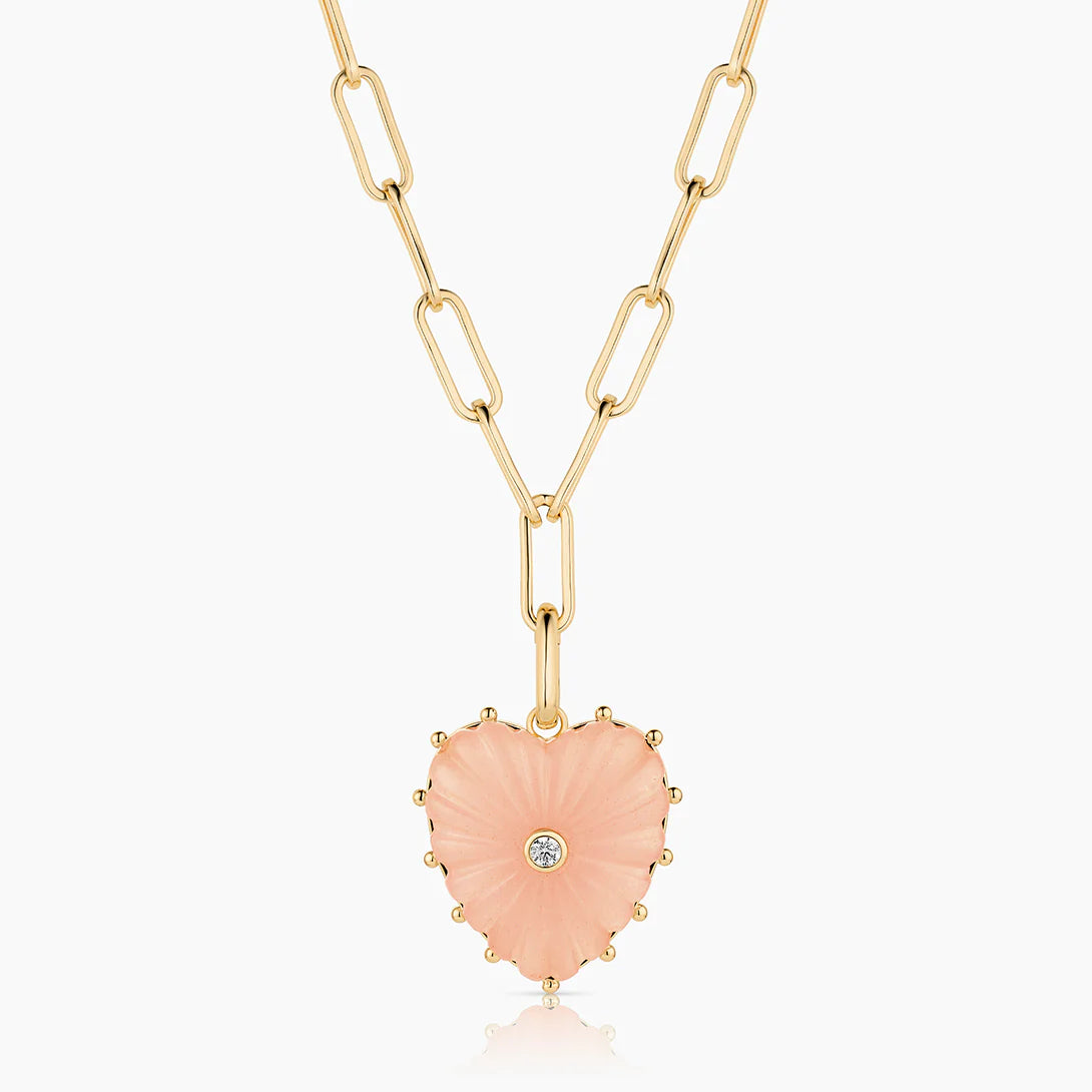 Malene Pink Jade Clip Necklace-THATCH-Happy on Main