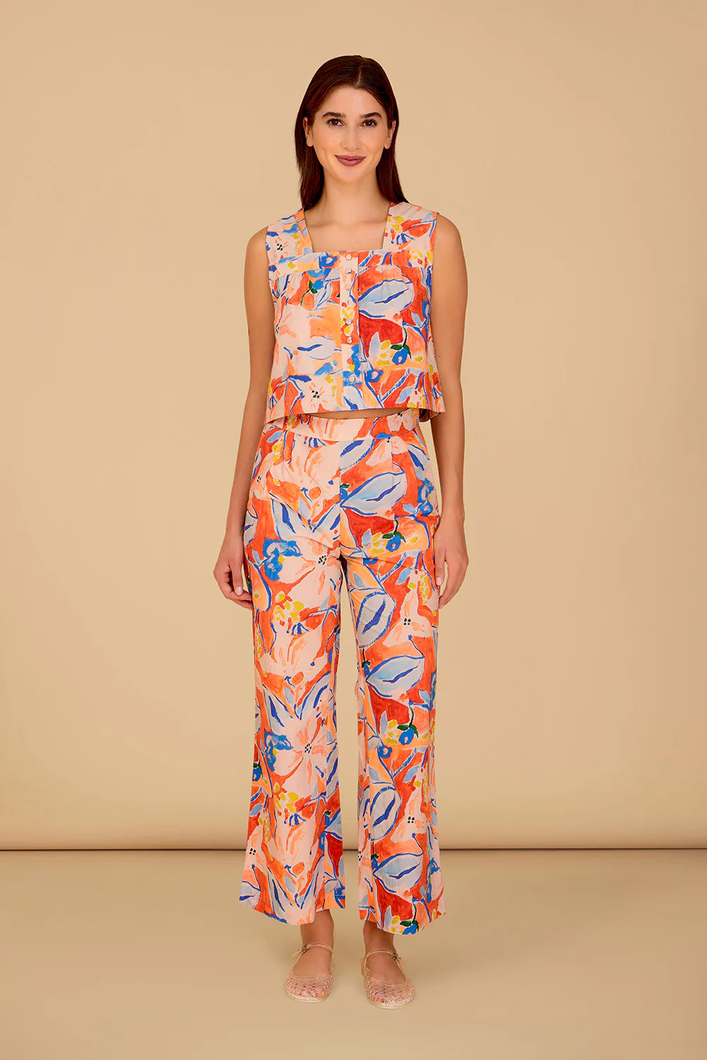 Zuri Pants - Marbella Flora-Olivia by Livro-Happy on Main