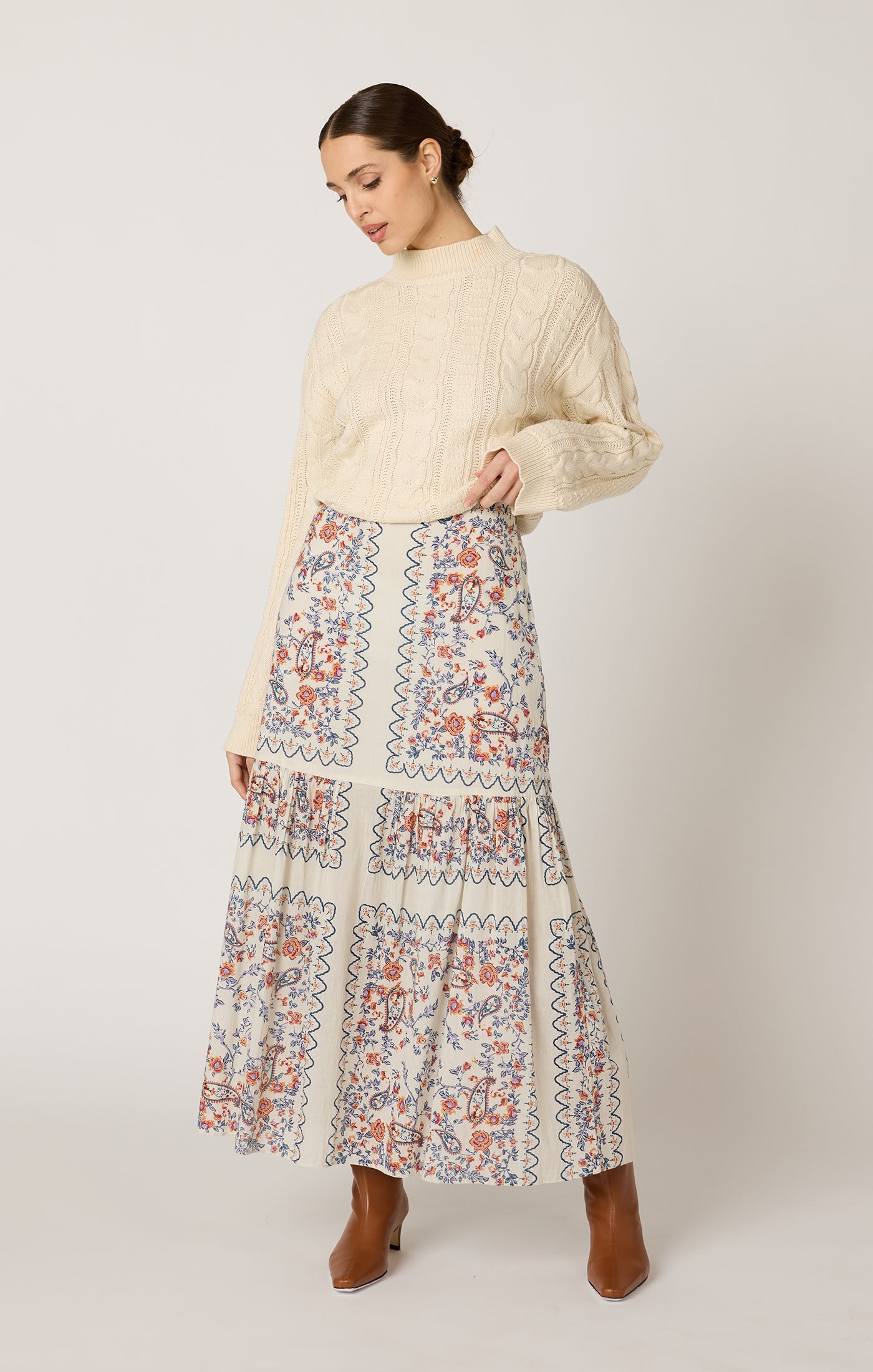 Marjorie Ankle Skirt-Skirts-Happy on Main