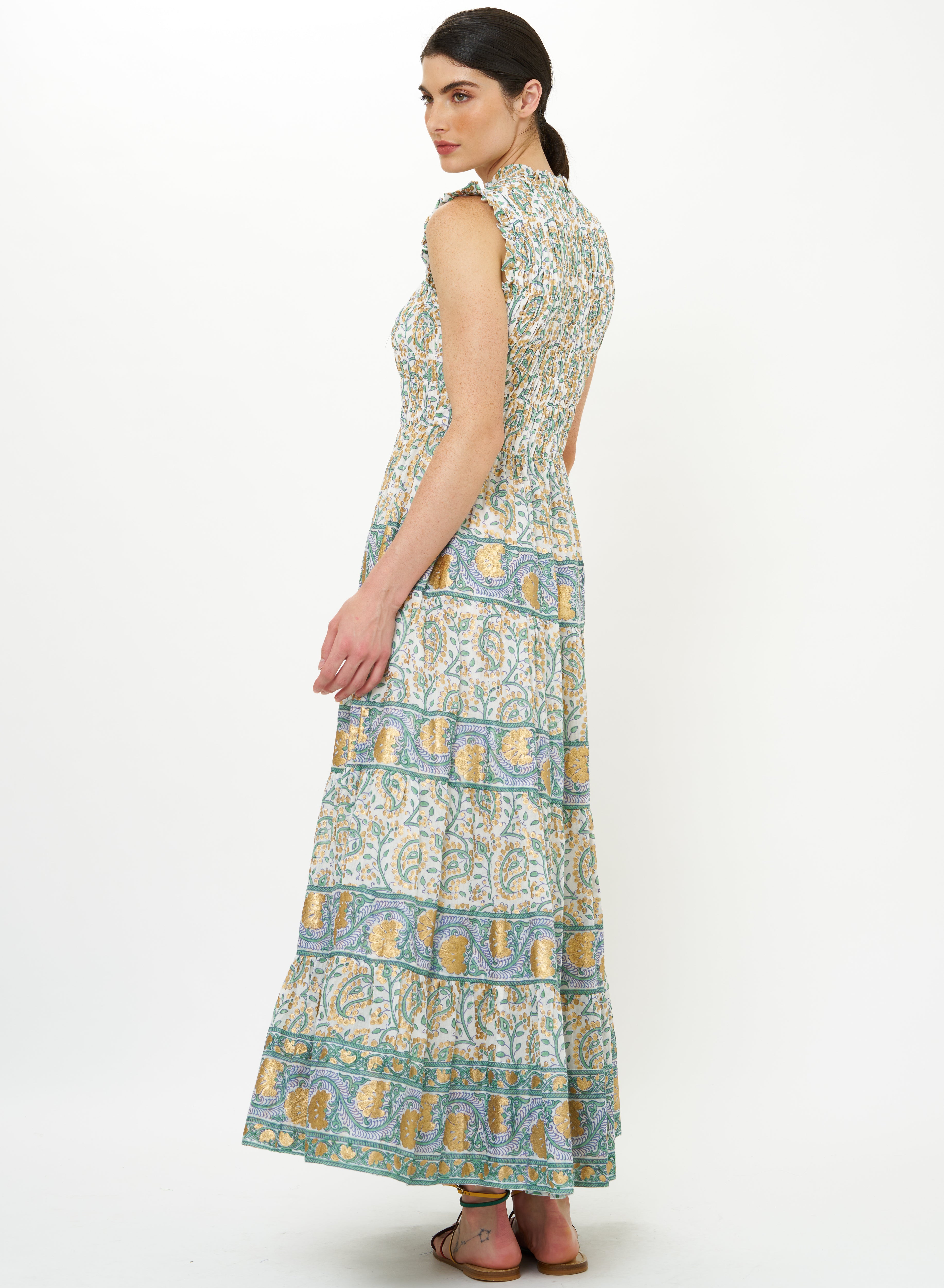 Sleeveless Smocked Maxi-Dressy Dresses-Happy on Main