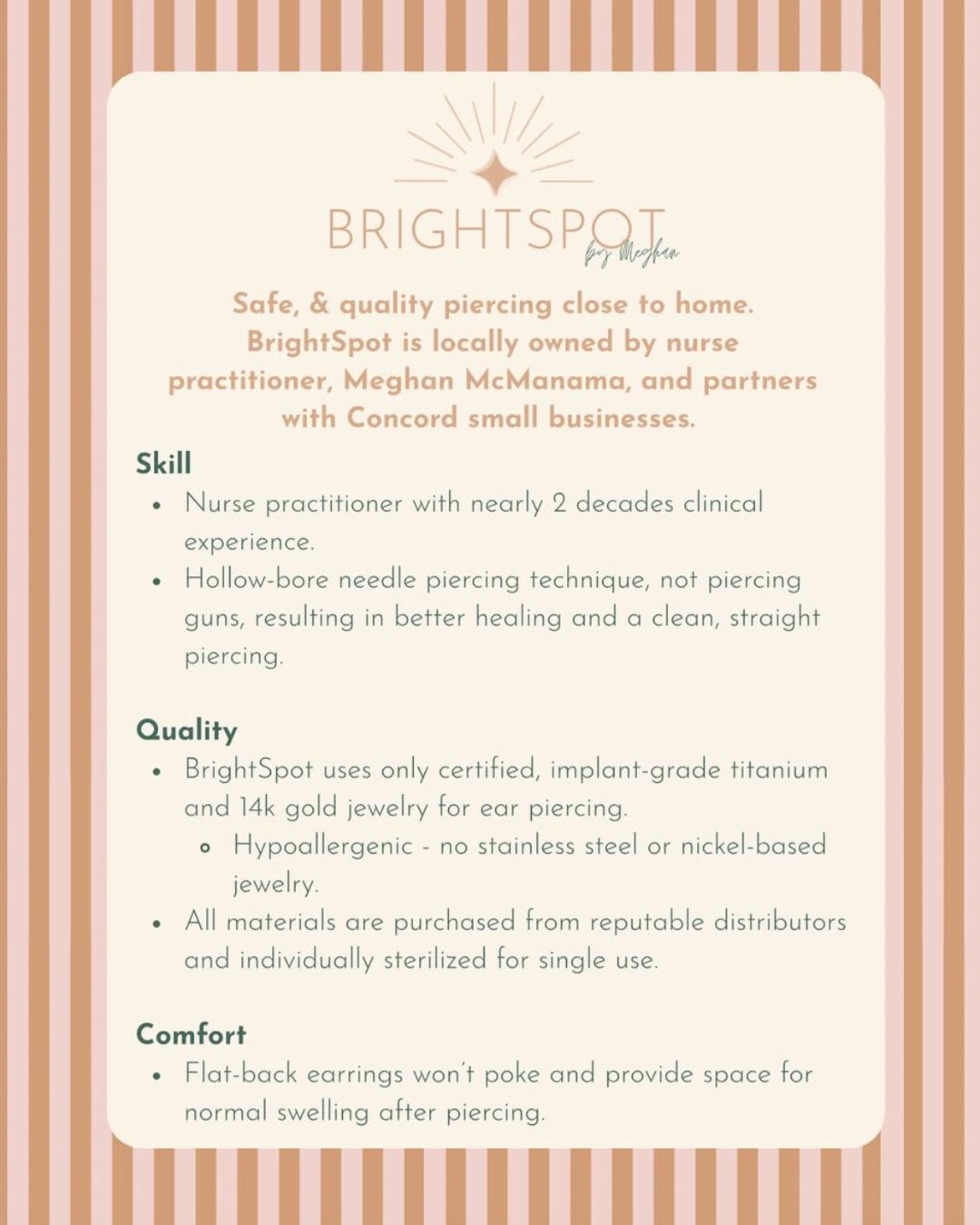 BrightSpot by Meghan: Professional Ear Piercing Pop-Up at Happy on Main (October)-Happy on Main-Happy on Main