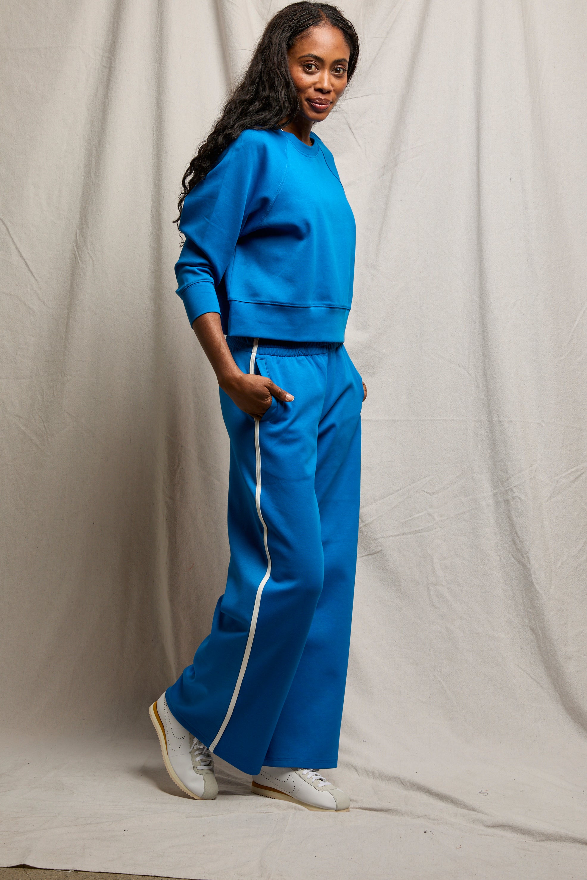 Mikos Travel Wide Leg Pants - Cobalt-perfectwhitetee-Happy on Main