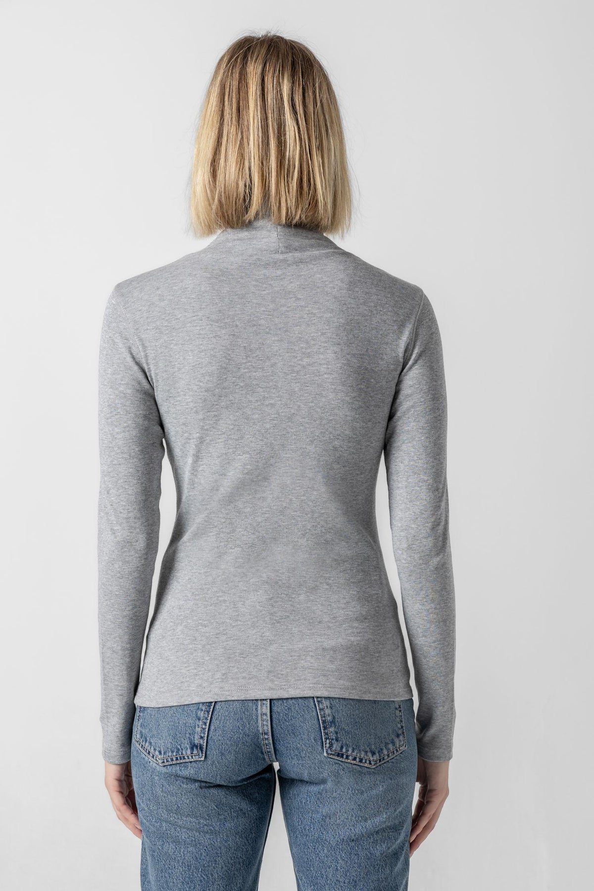 Long Sleeve Turtleneck Tee - Heather Grey-Lilla P-Happy on Main