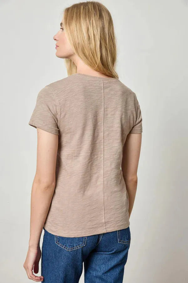 Short Sleeve Back Seam Crewneck-Casual Tops-Happy on Main