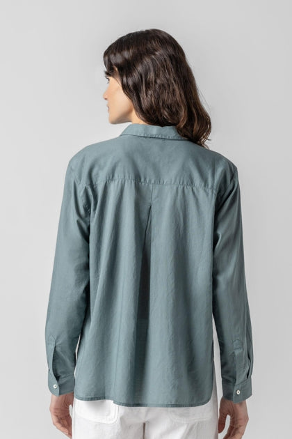 Relaxed Long Sleeve Button Down-Casual Tops-Happy on Main