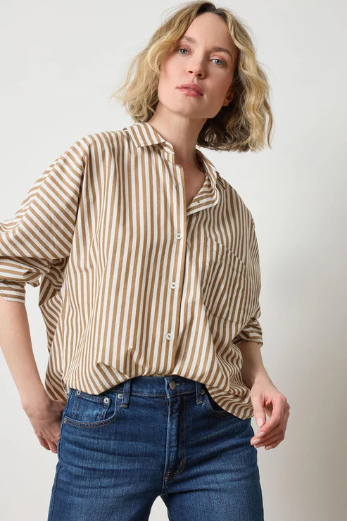 Dolman Sleeve Button Down Shirt-Lilla P-Happy on Main