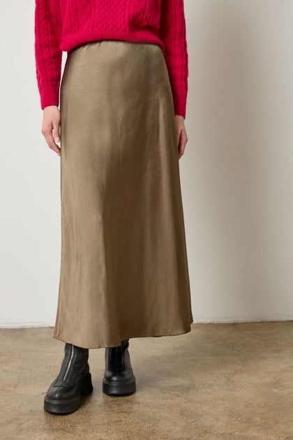 Satin Bias Maxi Skirt-Lilla P-Happy on Main