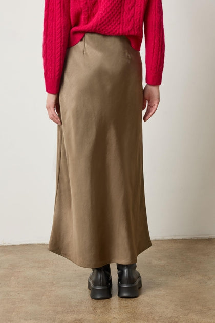 Satin Bias Maxi Skirt-Lilla P-Happy on Main