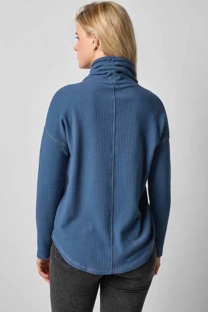 Rounded Hem Mock Neck - Ink-Lilla P-Happy on Main