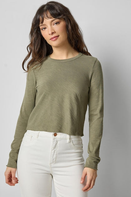 Long Sleeve Bias Cut Crewneck - Matcha-Lilla P-Happy on Main