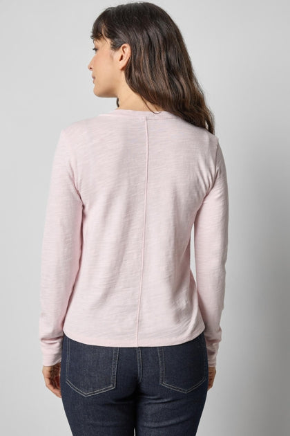 Long Sleeve Self Trim V-Neck - Petal-Lilla P-Happy on Main