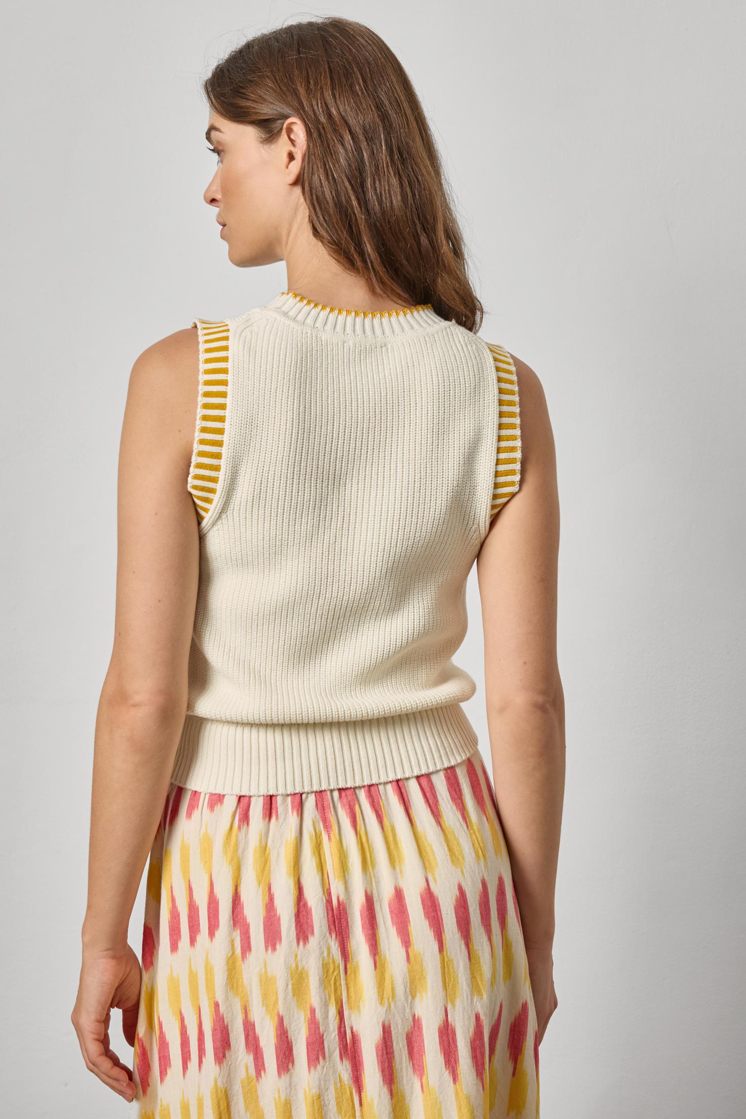 Sleeveless Crewneck Sweater - Ecru-Lilla P-Happy on Main