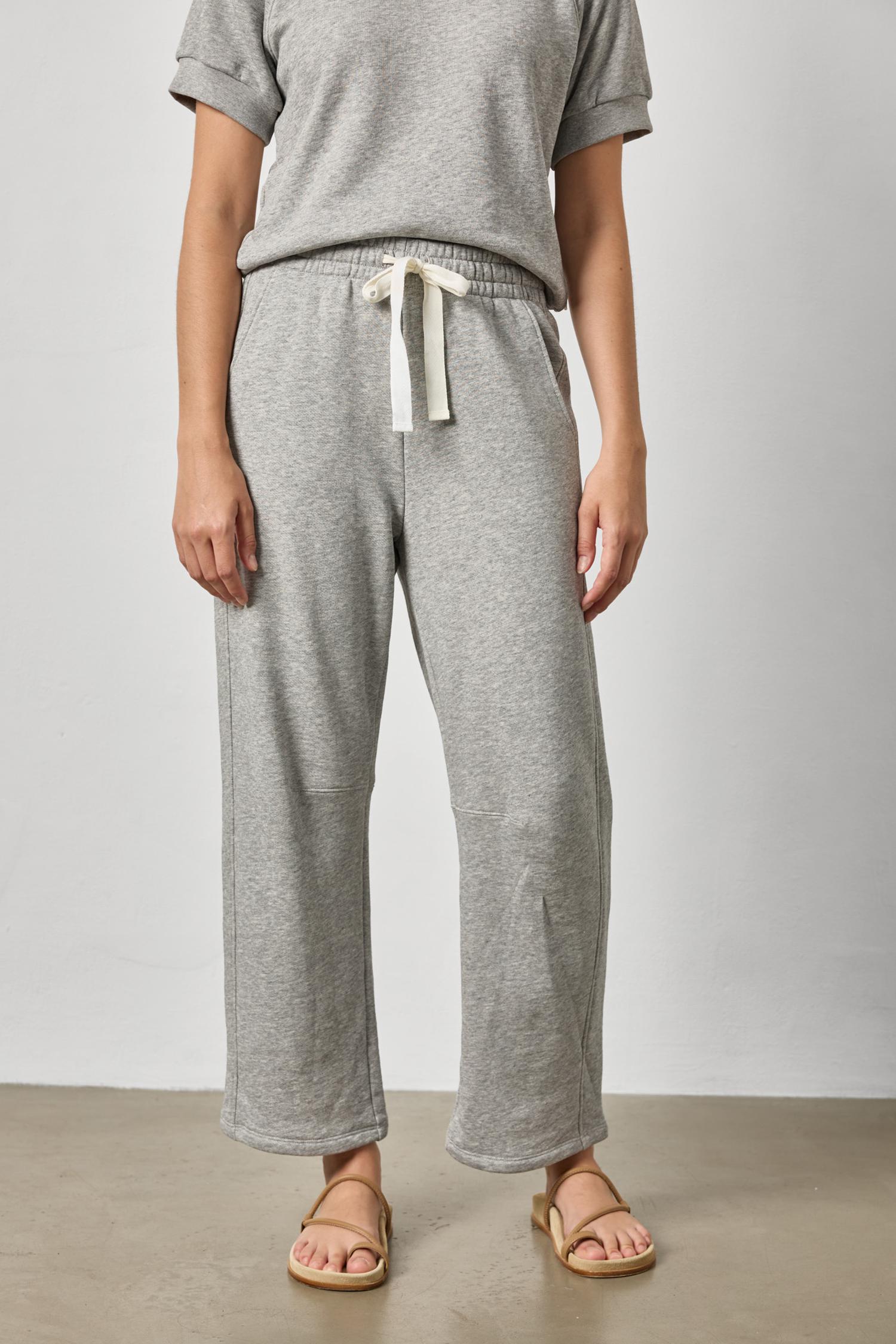 Side Panel Terry Pant - Heather Grey-Lilla P-Happy on Main