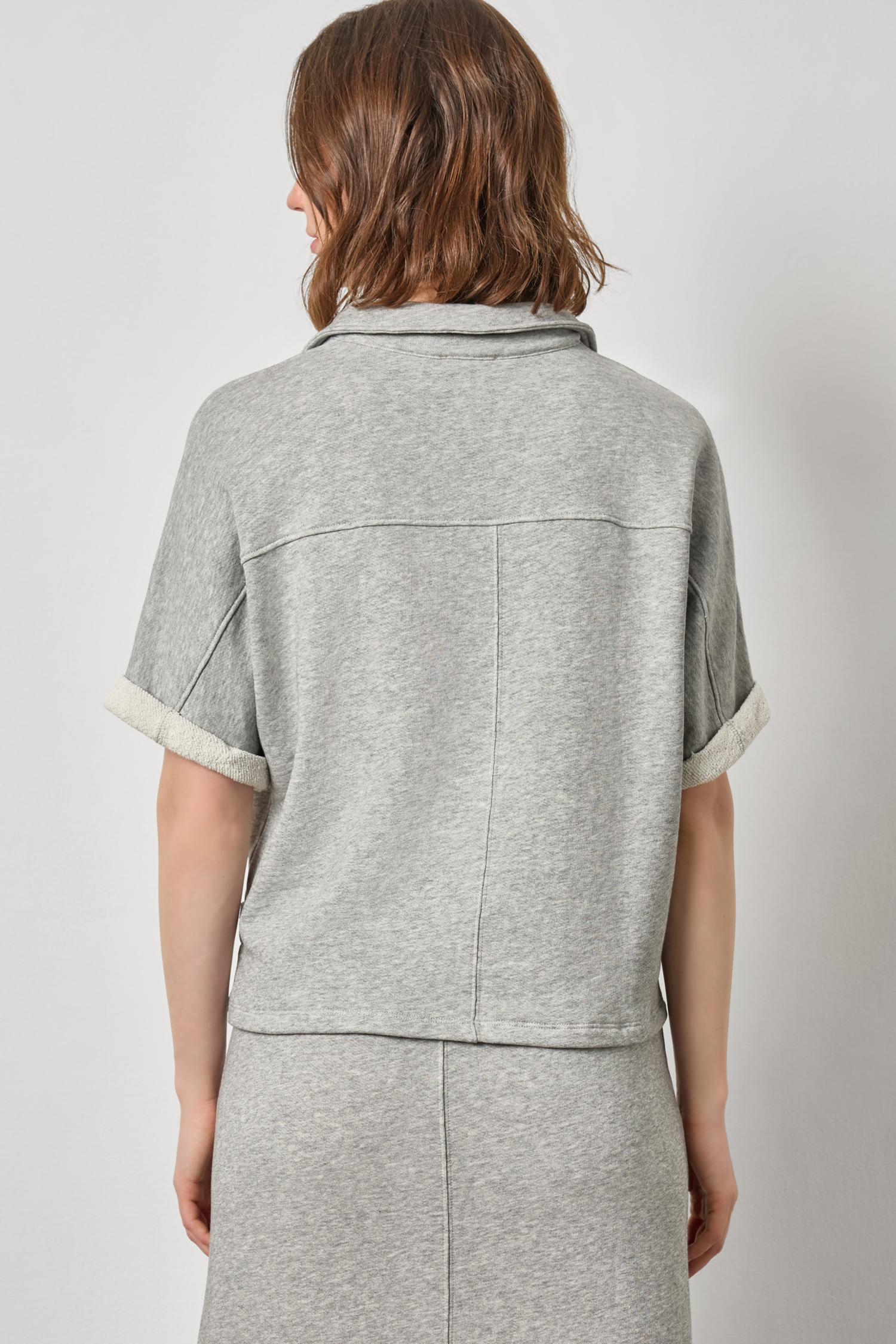 Oversized Terry Polo - Heather Grey-Lilla P-Happy on Main