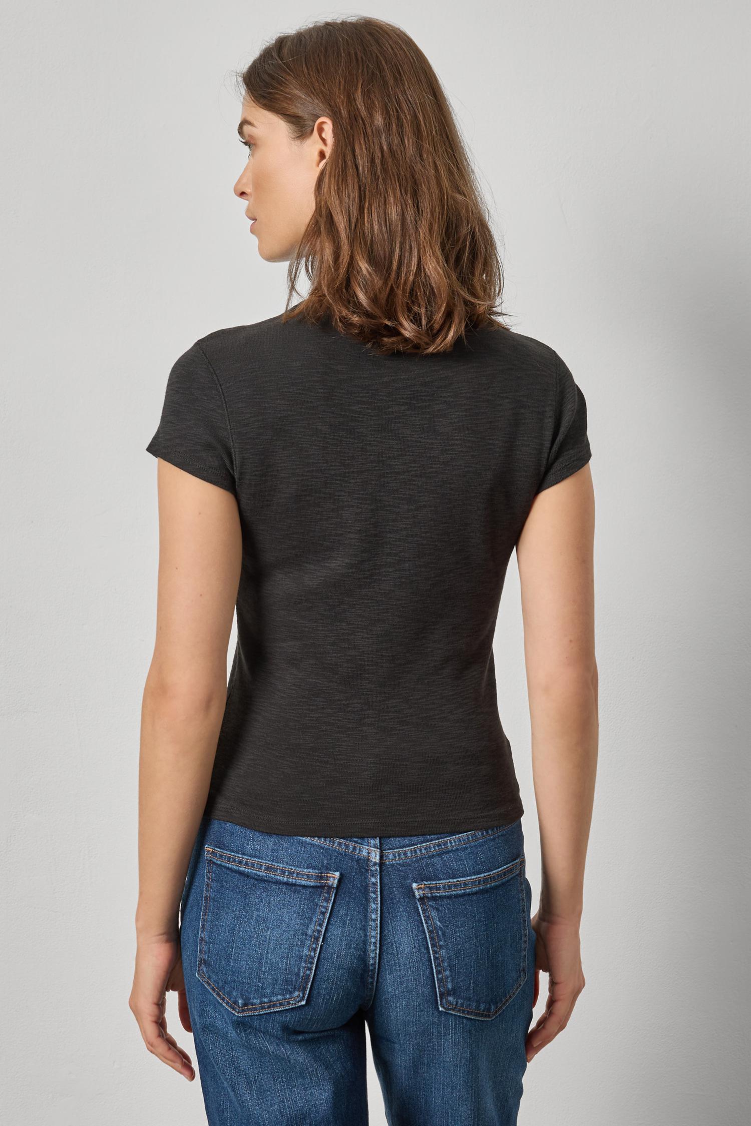 Ribbed Slub Crewneck Tee - Black-Lilla P-Happy on Main