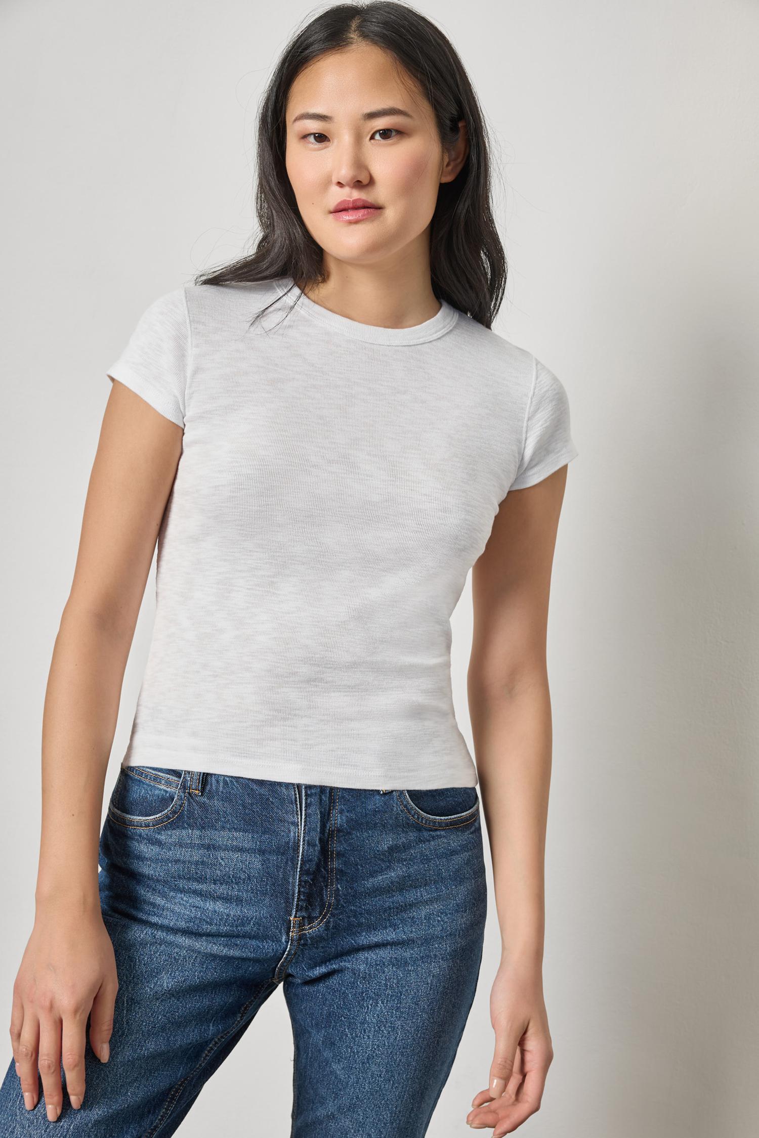 Ribbed Slub Crewneck - White-Lilla P-Happy on Main