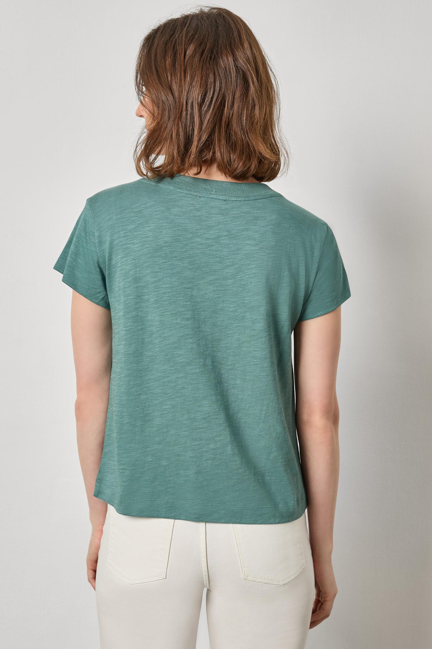 Relaxed Short Sleeve V-Neck Tee - Eucalyptus-Lilla P-Happy on Main