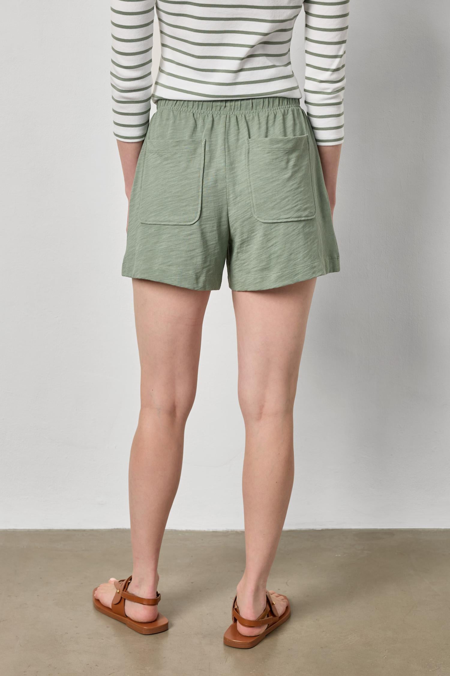 Elastic Waist Drawcord Short - Sage-Lilla P-Happy on Main
