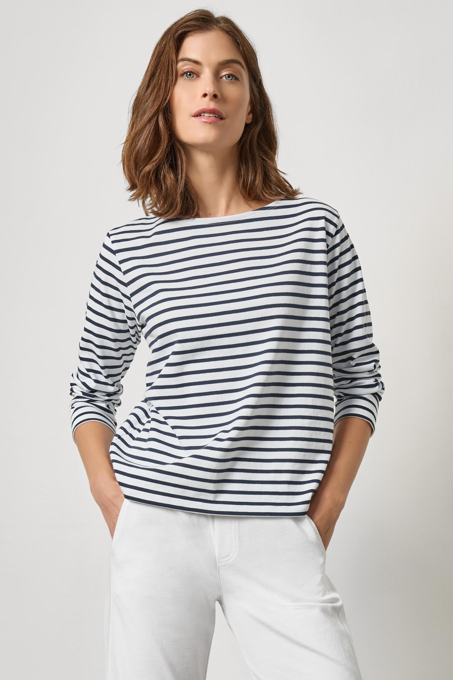 Easy Boatneck - Navy Stripe-Lilla P-Happy on Main