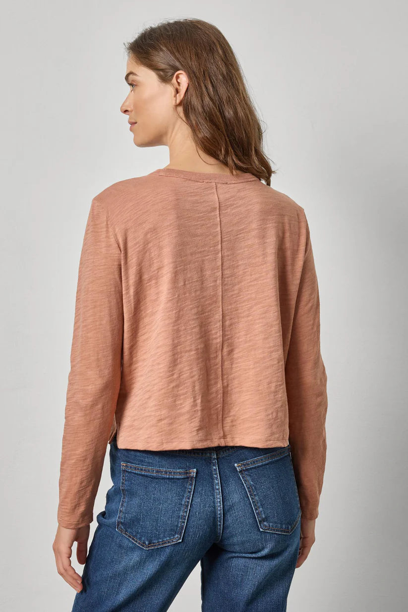 Long Sleeve Cropped Boyfriend - Carob-Lilla P-Happy on Main