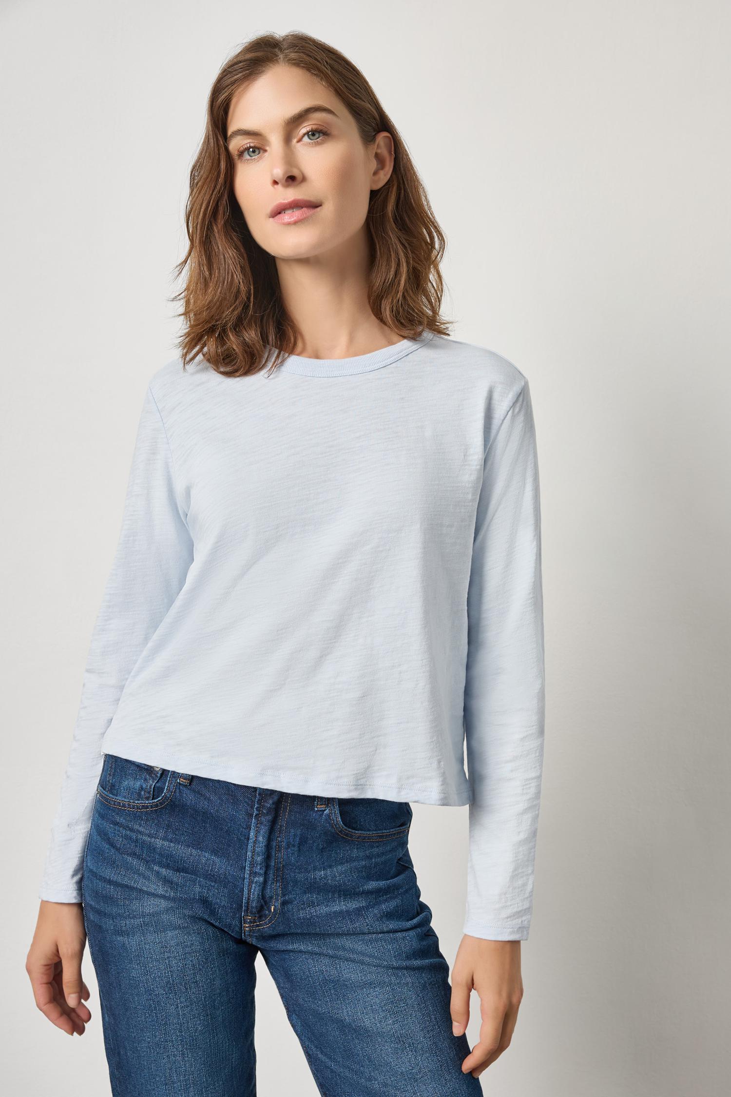 Long Sleeve Cropped Boyfriend - Glass-Lilla P-Happy on Main