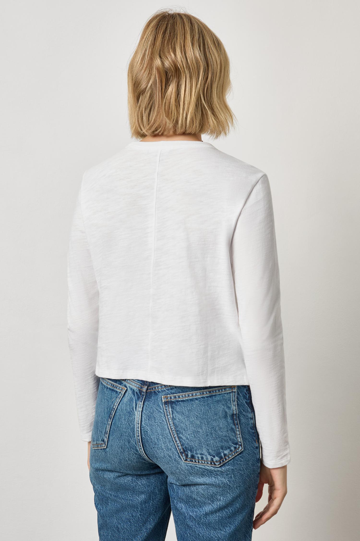 Long Sleeve Cropped Boyfriend - White-Lilla P-Happy on Main