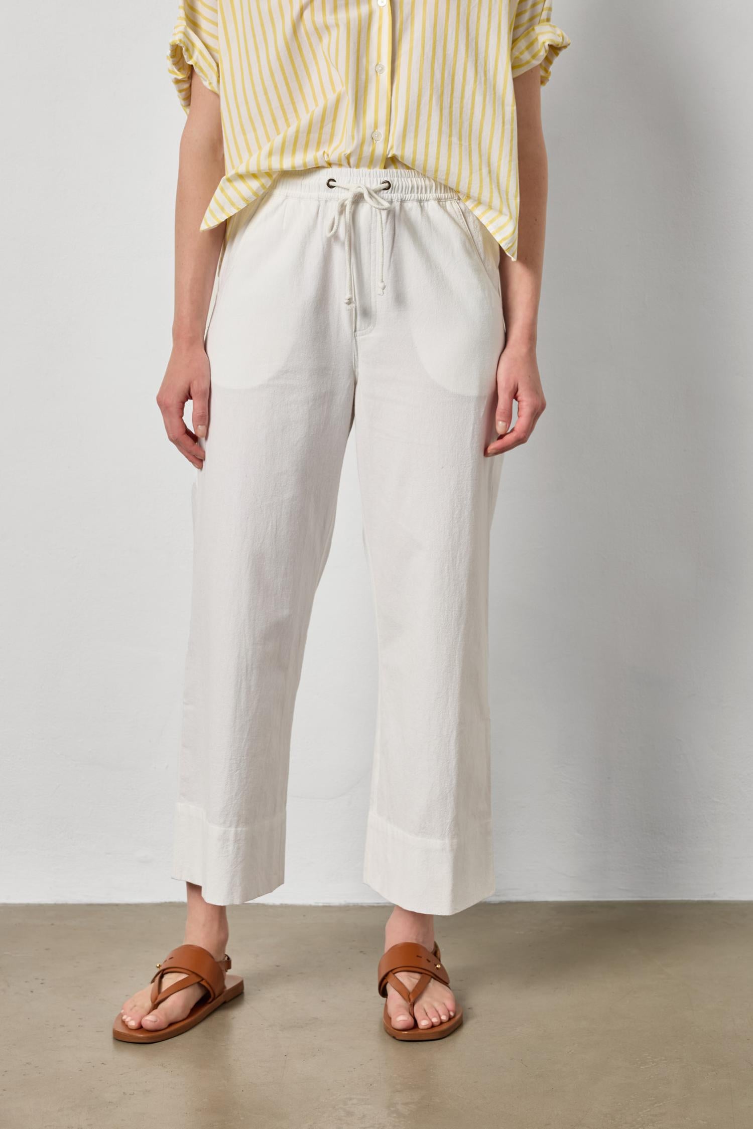 Wide Leg Summer Pant - White-Lilla P-Happy on Main