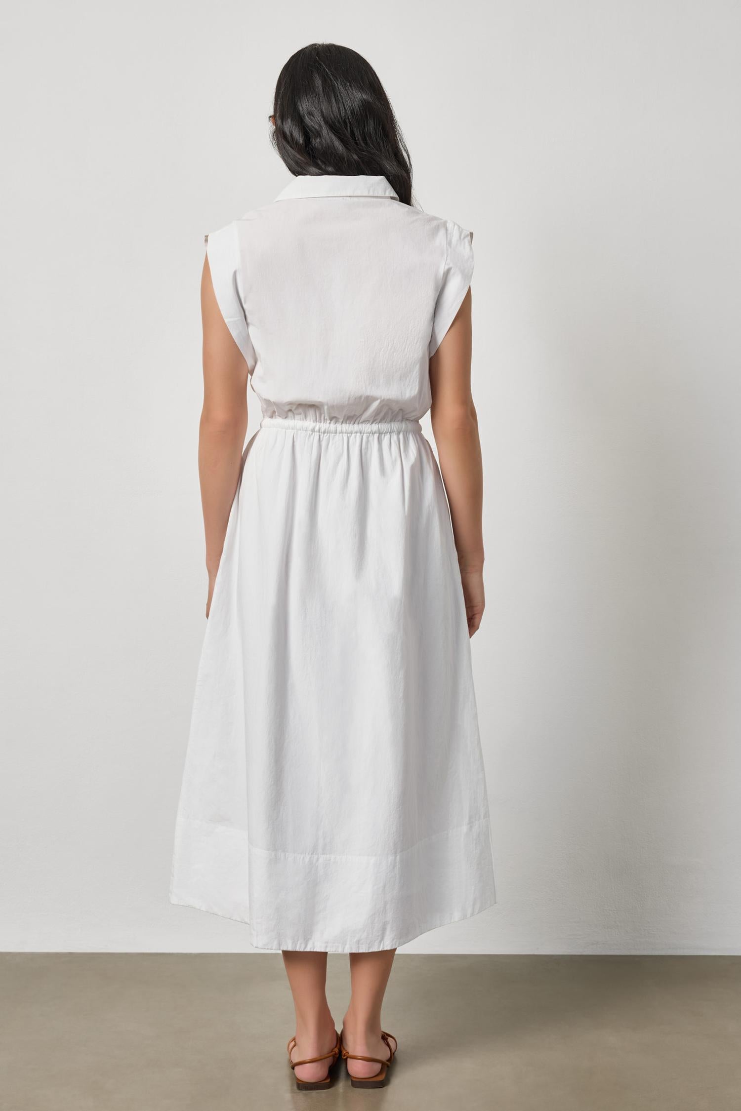 Gusset Sleeve Maxi Dress - White-Lilla P-Happy on Main