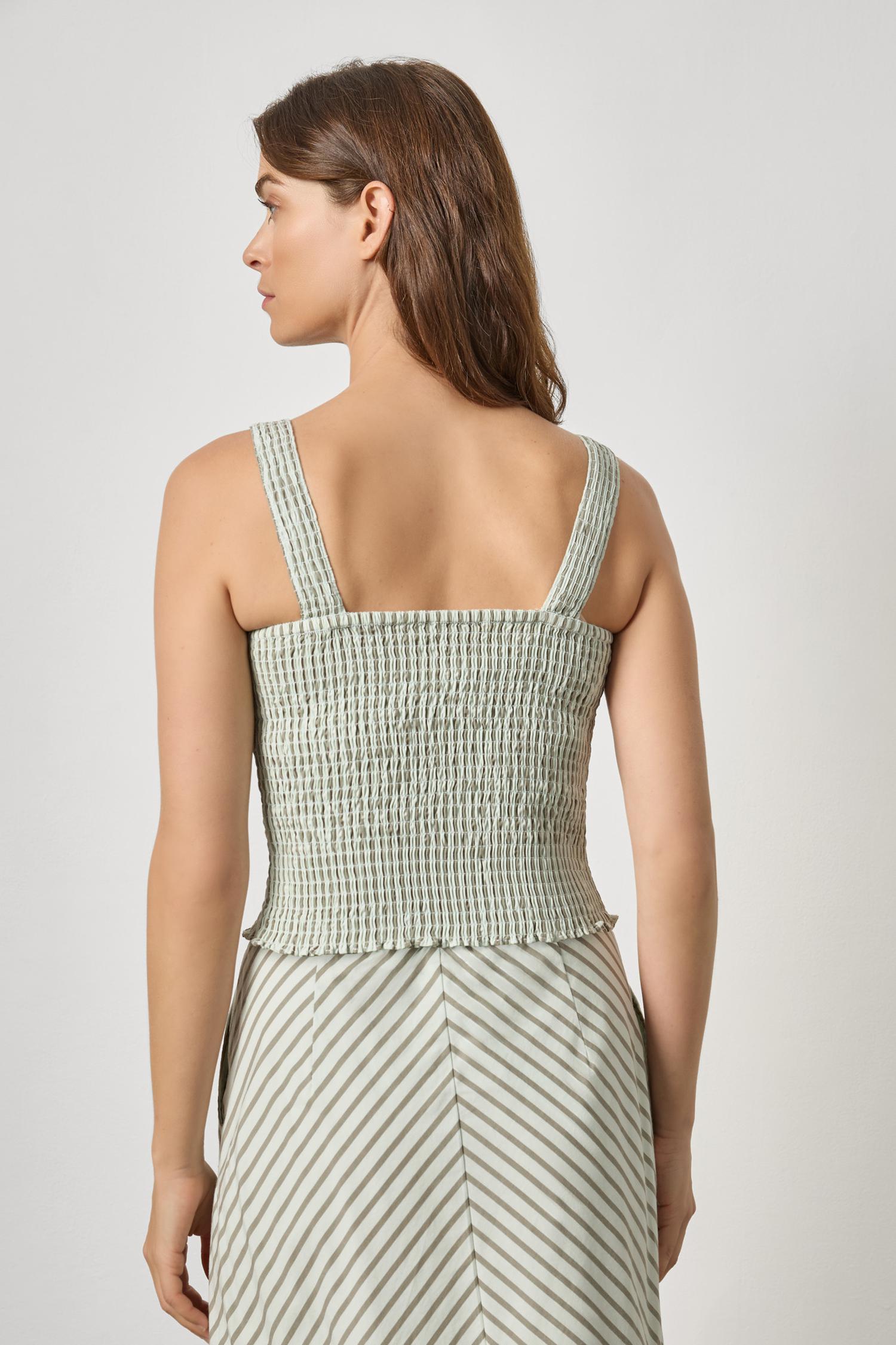 Striped Smocked Tank - Pool Stripe-Lilla P-Happy on Main