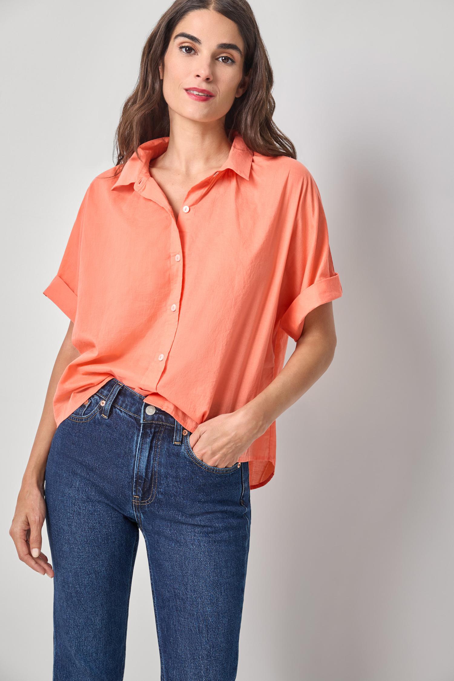 Elbow Sleeve Button Down - Nectar-Lilla P-Happy on Main