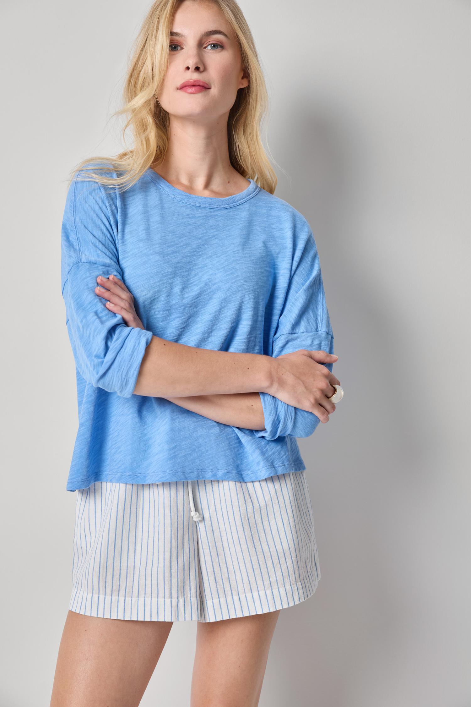 Easy Long Sleeve Beach Tee - Capri-Lilla P-Happy on Main