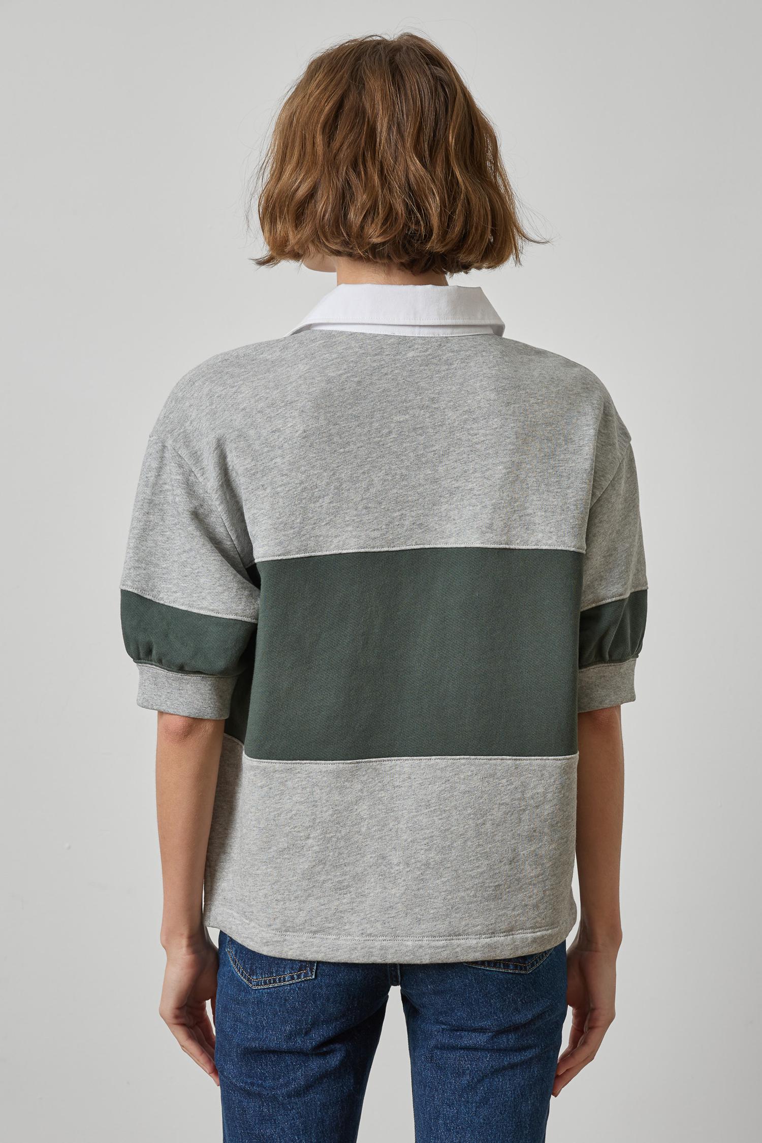 Oversized Elbow Sleeve Rugby - Heather Grey Rugby-Lilla P-Happy on Main