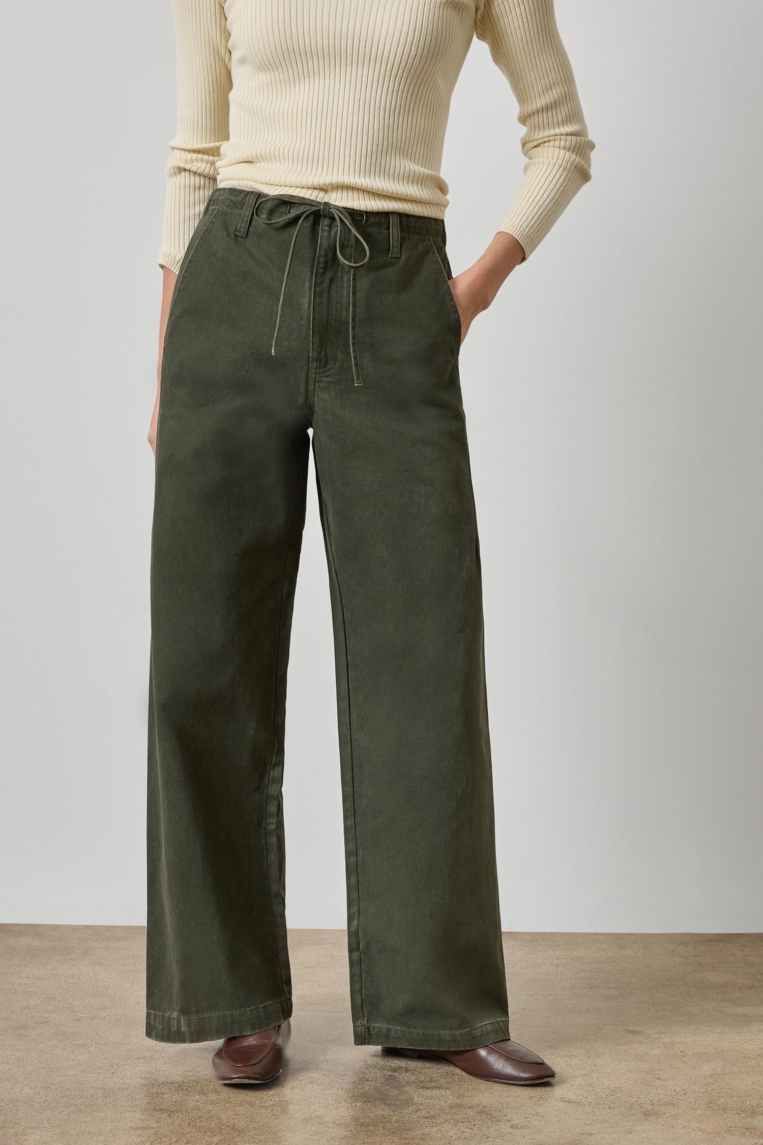 Washed Twill Pant - Juniper-Lilla P-Happy on Main