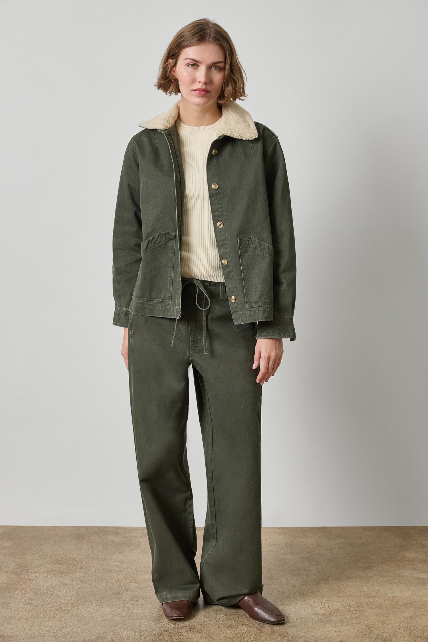Washed Twill Pant - Juniper-Lilla P-Happy on Main