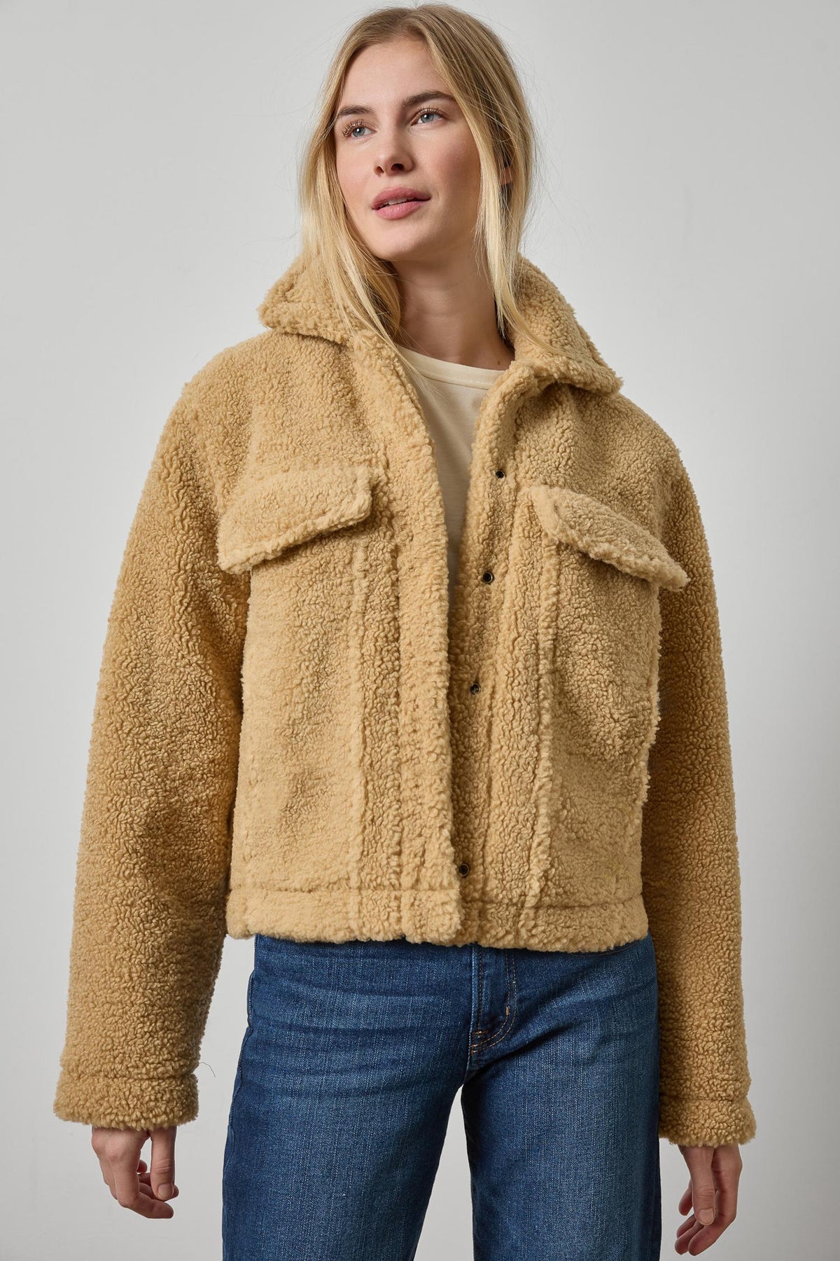 Sherpa Collared Jacket - Sable-Lilla P-Happy on Main